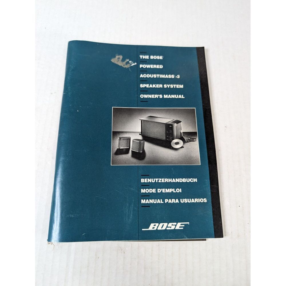 BOSE ACOUSTIMASS-3 SPEAKER SYSTEM ORIGINAL‎ OWNER'S MANUAL .